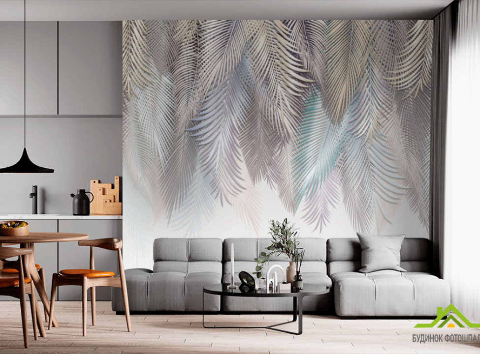 выбрать Фотообои светлые листья на стену Фотообои Дизайнерские листья на стену