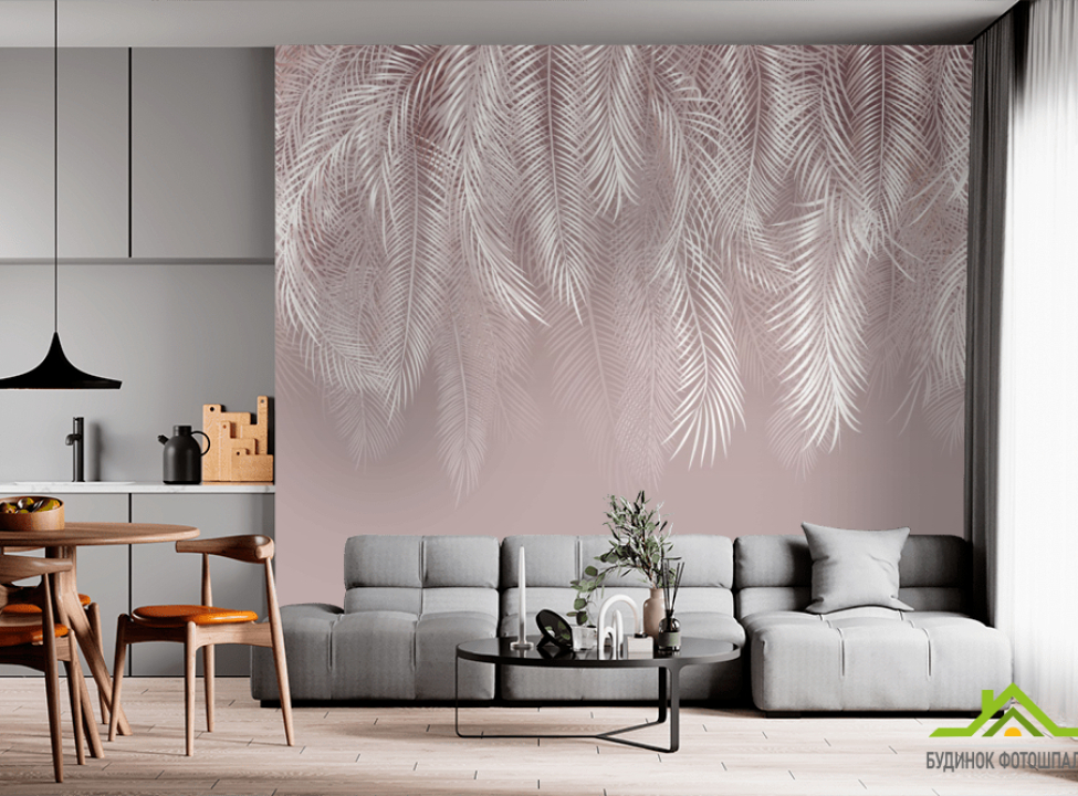 выбрать Фотообои бежевые листья на стену Фотообои Дизайнерские листья на стену