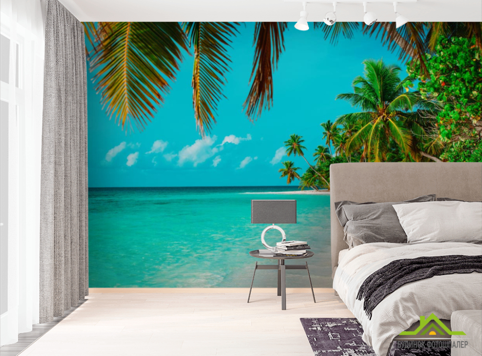 выбрать Фотошпалери багато пальм над блакитним морем Фотошпалери Природа на стіну