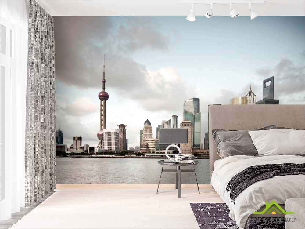 Фотообои Тучи, дома, море