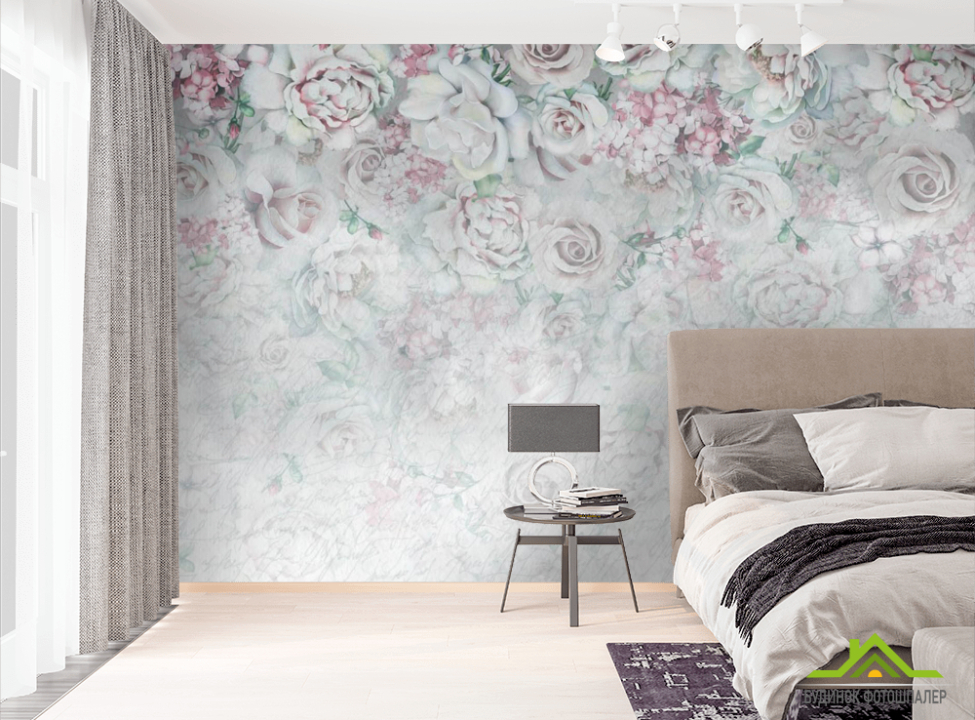 выбрать Фотообои Светлые цветы  на стену