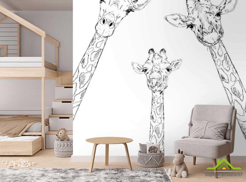 выбрать Фотошпалери Сім'я жирафів Фотошпалери Little kids на стіну