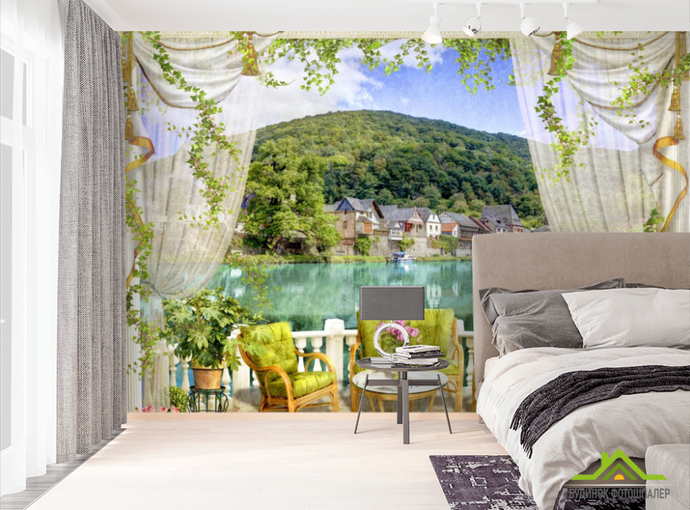 выбрать Фотообои Вид из окна на Альпы Фотообои Вид из окна на стену