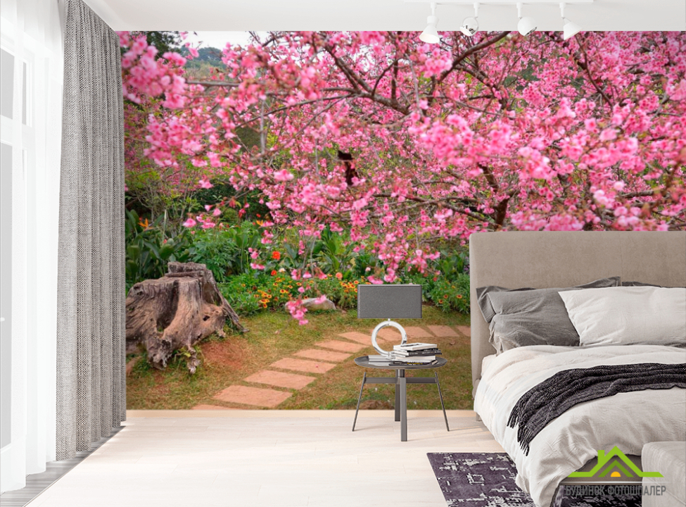 выбрать Фотошпалери Квітучі вишні Фотошпалери Рожеві дерева на стіну