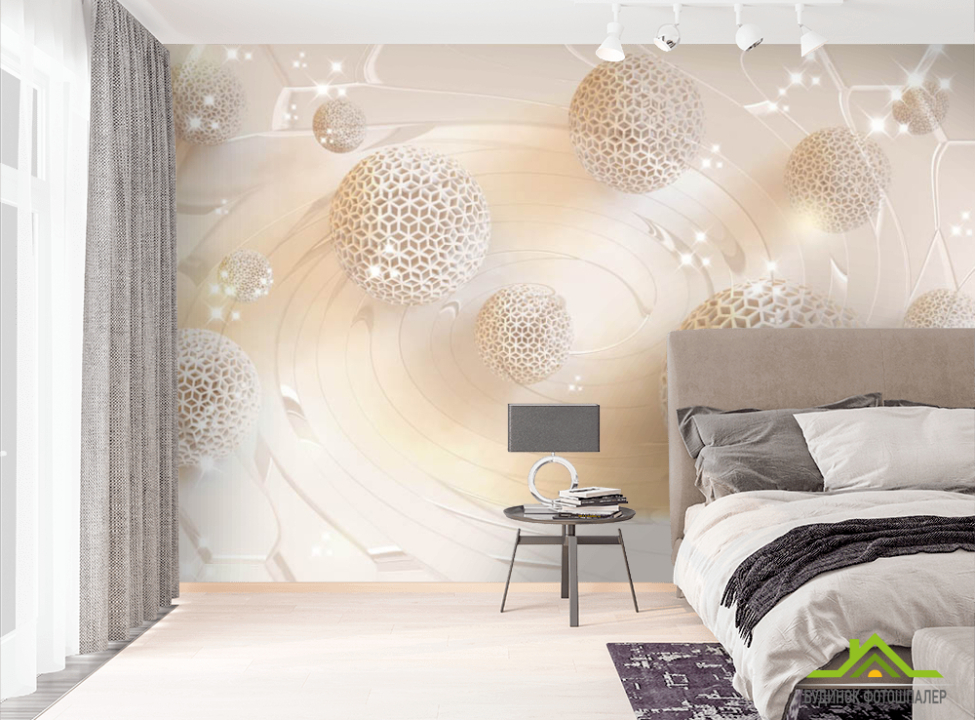 выбрать Фотошпалери золоті сфери Фотошпалери Геометрія на стіну