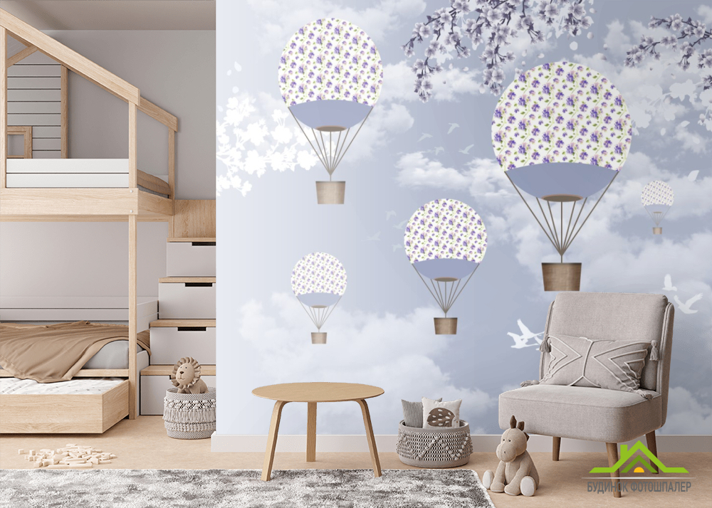 Фотошпалери повітряні кулі з тваринами