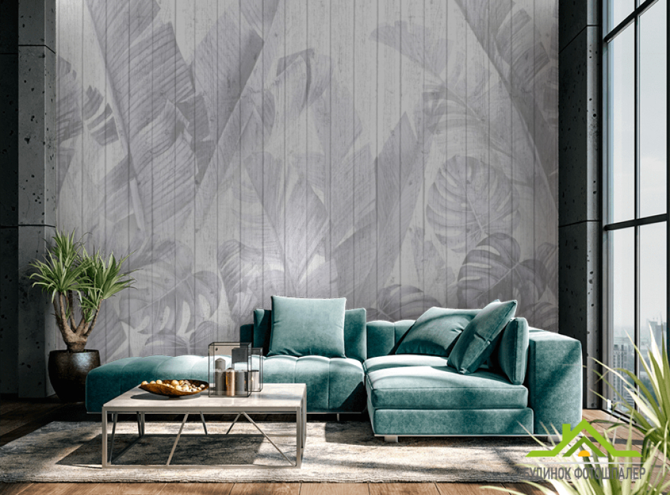 выбрать Фотошпалери Бананові листя фіолетові Фотошпалери тропічні листя на стіну