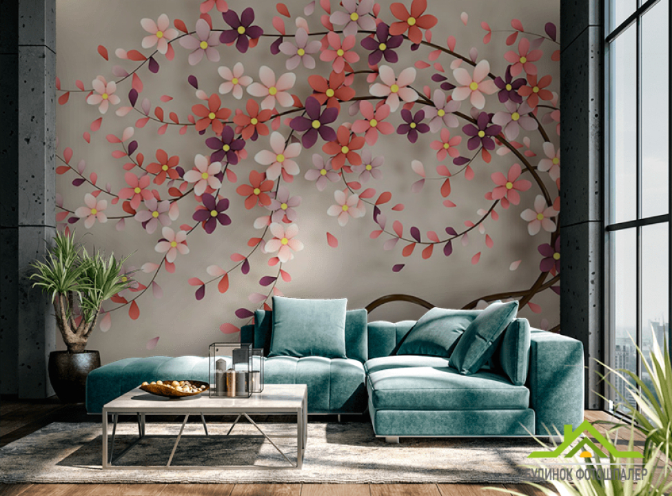 выбрать Фотошпалери Векторне дерево Фотошпалери 3Д барельєф на стіну