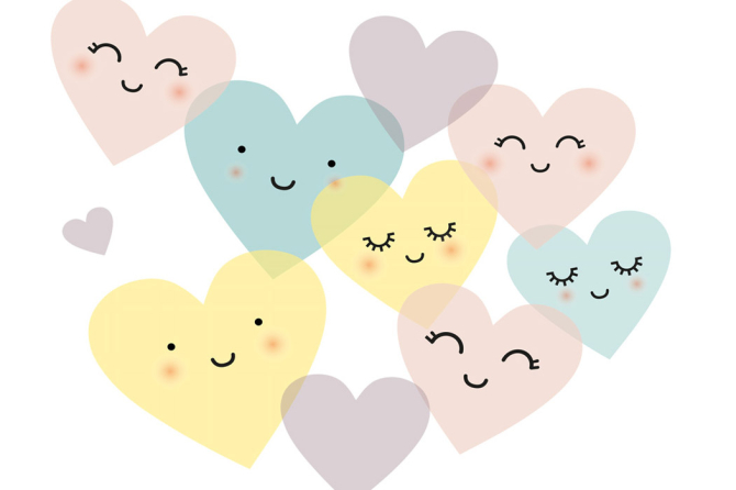 Фотообои Сердечки разноцветные