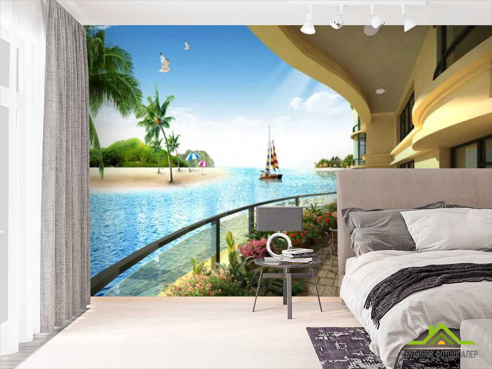 Фотошпалери Вид з балкона на море