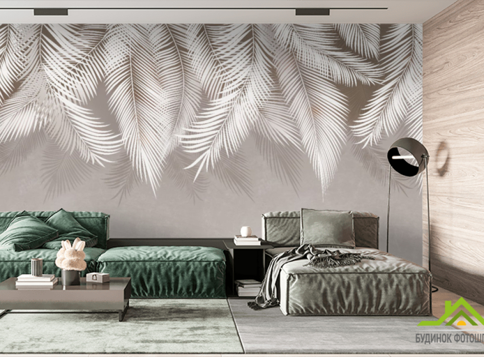выбрать Фотообои Веточки с тоненьких листиков Фотообои Дизайнерские листья на стену