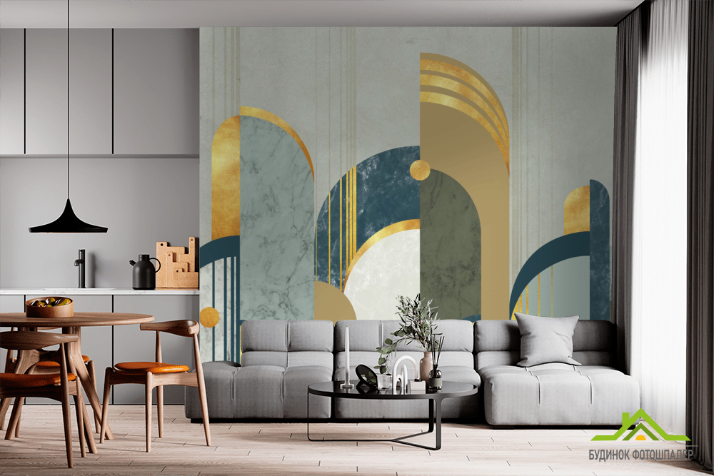 Фотообои дизайнерские с золотом