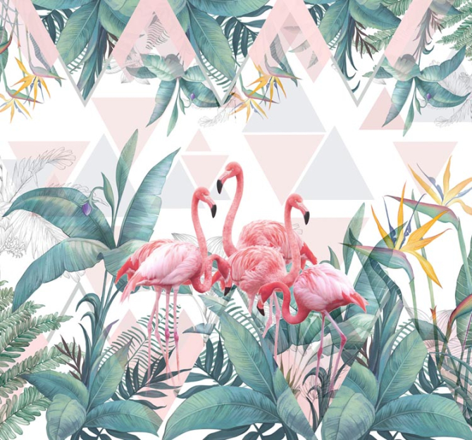 Фотообои Фламинго и тропики
