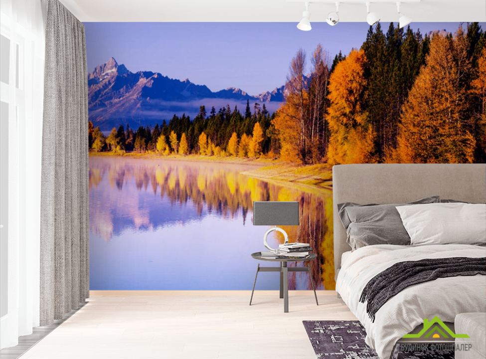выбрать Фотошпалери осінні дерева над озером Фотошпалери дерева на стіну