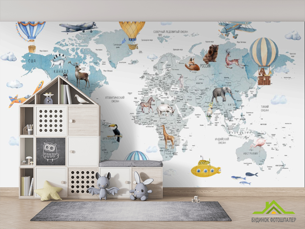 Фотошпалери дитяча розвиваюча карта