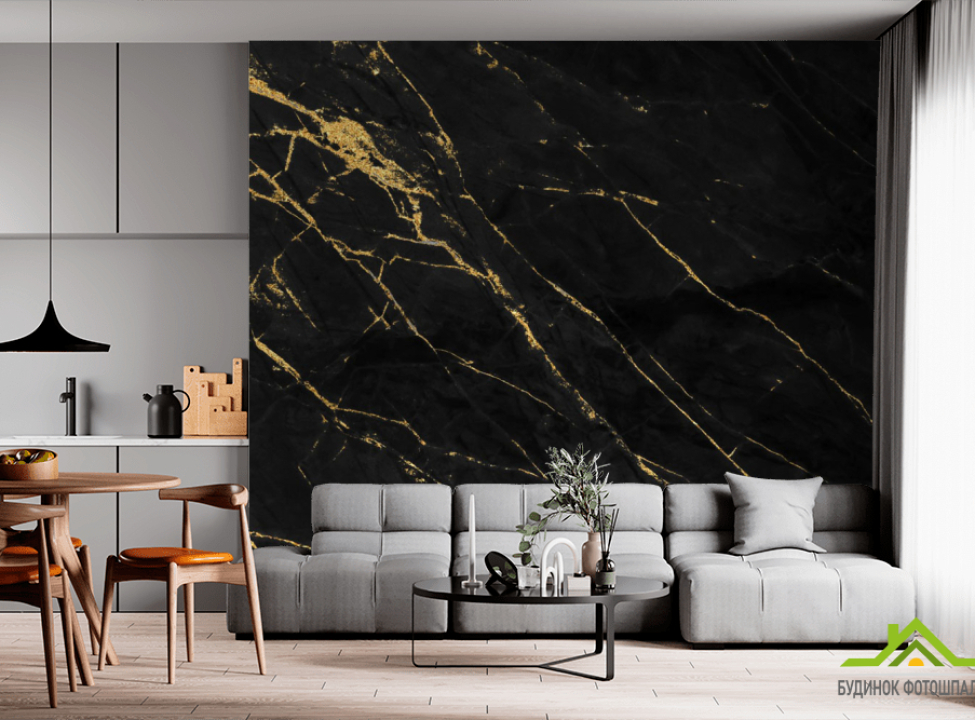 выбрать Фотообои чёрный мрамор Фотообои с золочением на стену