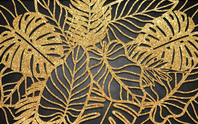 Фотообои золотые листья