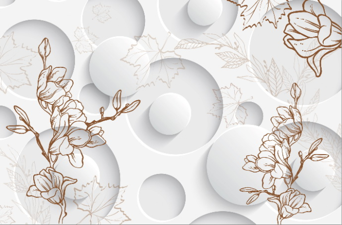 3д фотообои 3D цветы