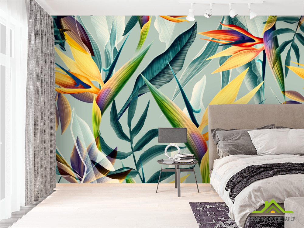 Фотошпалери Яскраві тропічний принт