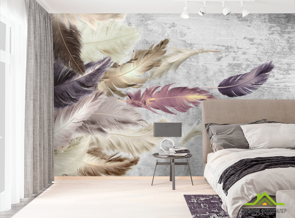 выбрать Фотообои Фиолетовые перья Фотообои перья на стену
