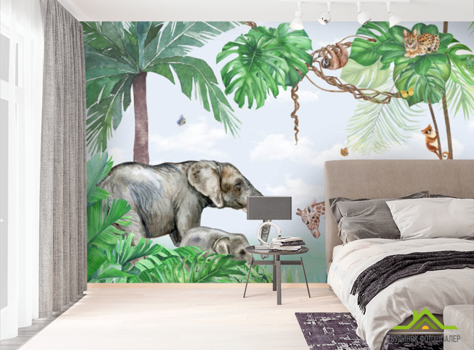 выбрать Фотошпалери слон, зебра, жираф Фотошпалери різні на стіну