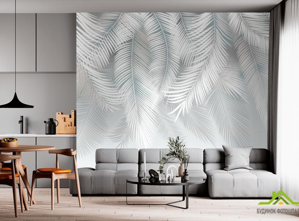 выбрать Фотообои светлые листья на стену Фотообои Дизайнерские листья на стену