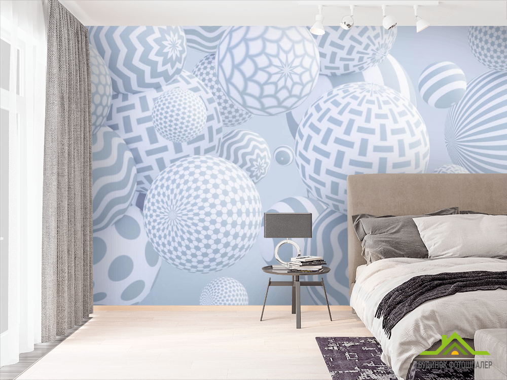 Фотошпалери Сірі кулі 3д