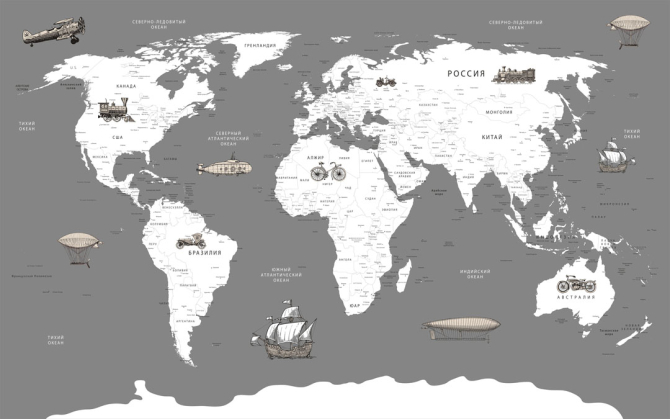 Фотообои Карта в детскую