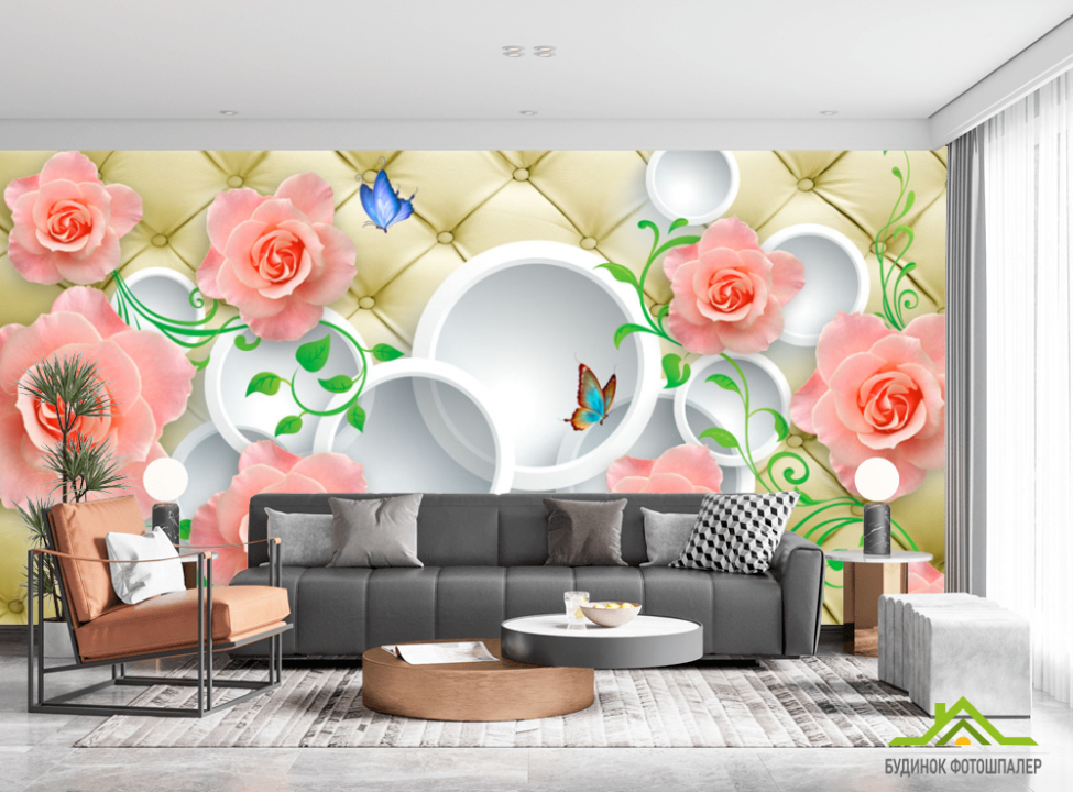 выбрать Фотошпалери Трояндочки 3Д Фотошпалери стереоскопічні на стіну