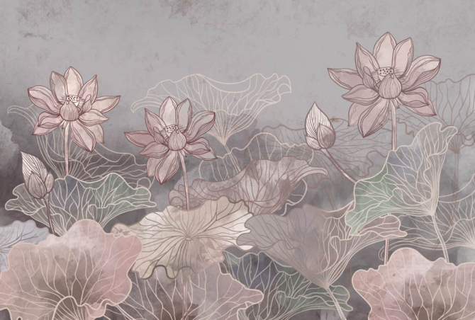 Шпалери Дизайнерські лотоси