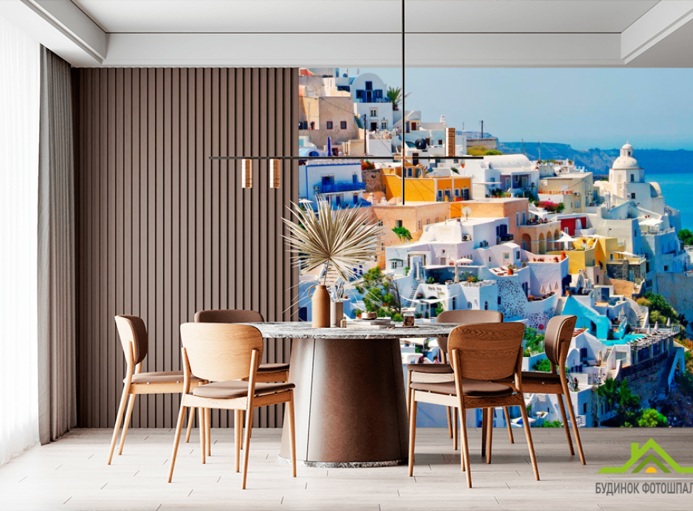 выбрать Фотошпалери о. Санторіні, Греція Фотошпалери Старе місто на стіну