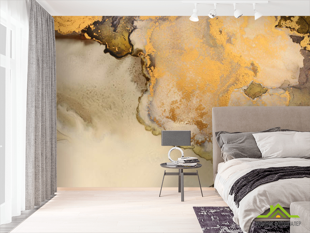 Фотошпалери Золотий fluid art