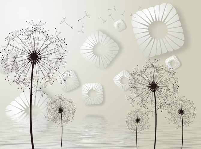 Фотошпалери 3д кульбаби