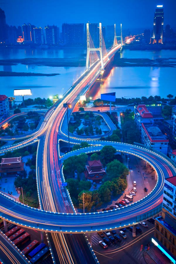 Фотошпалери Яркая ночная дорога Нью-Йорка