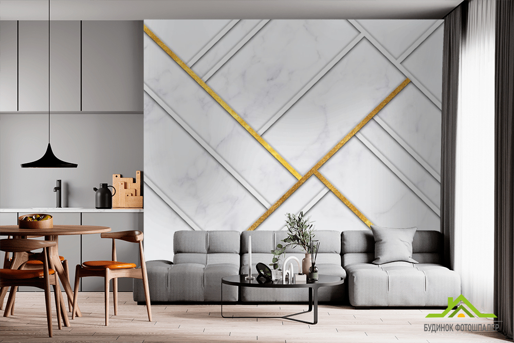 Фотообои 3д панели золото