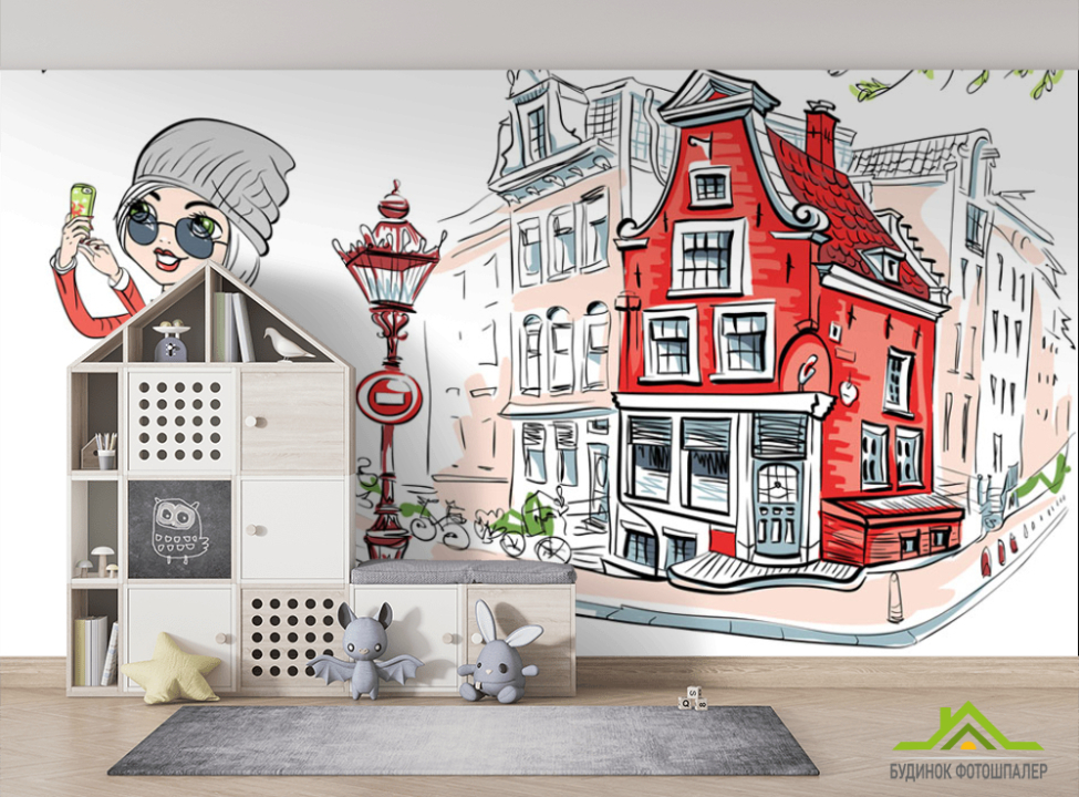 выбрать Фотошпалери Векторна дівчинка Фотообої для підлітка на стіну