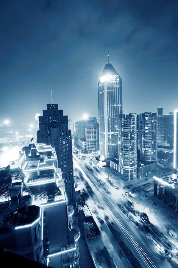 Фотошпалери Місто в синяві