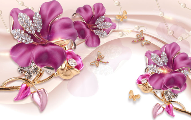 Фотошпалери Шикарні рожеві брошки