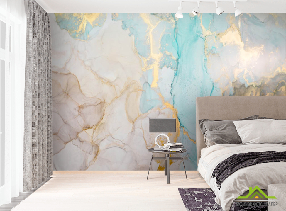 выбрать Фотошпалери Fluid art в бірюзовому відтінку Фотошпалери Fluid art на стіну