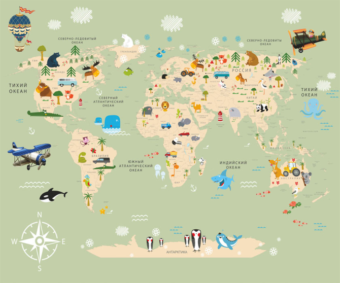 Шпалери в дитячу Карта