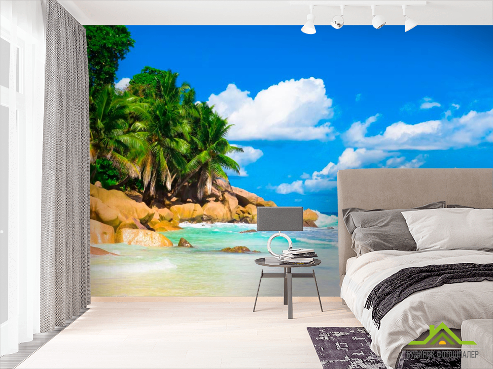 Фотообои Пляж, пальмы, солнце