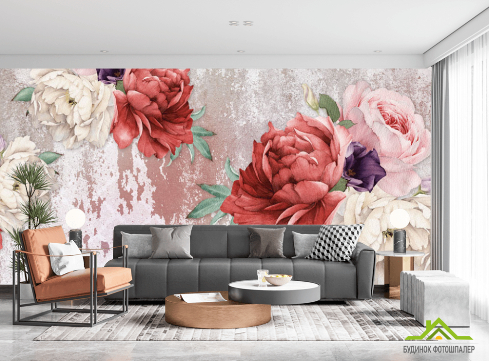 выбрать Фотошпалери Вінтажні півонії Фотошпалери Квіти на стіну