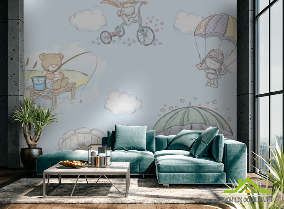 выбрать Фотошпалери Ведмедики і зайчика Фотошпалери різні на стіну