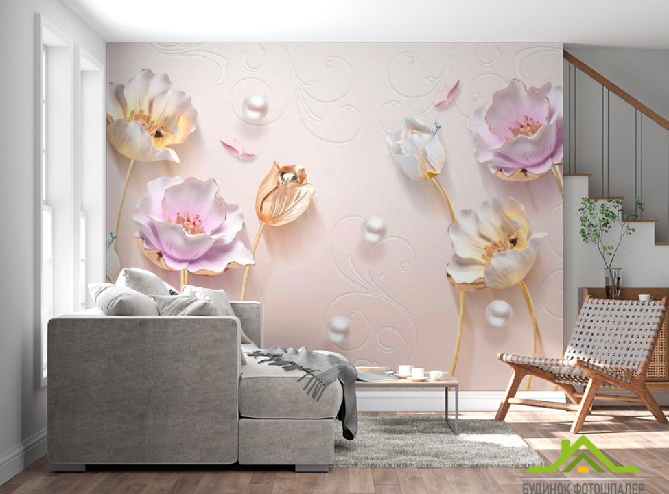 выбрать Фотообои Цветы Фотошпалери 3Д барельєф на стіну