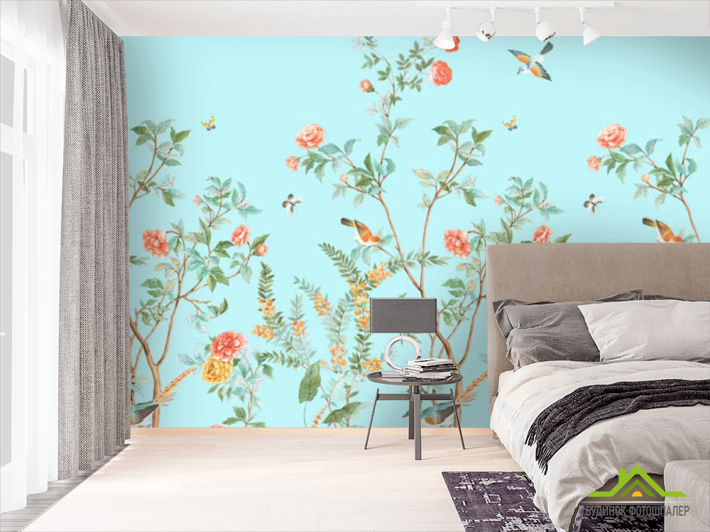 Фотообои птички на ветвях