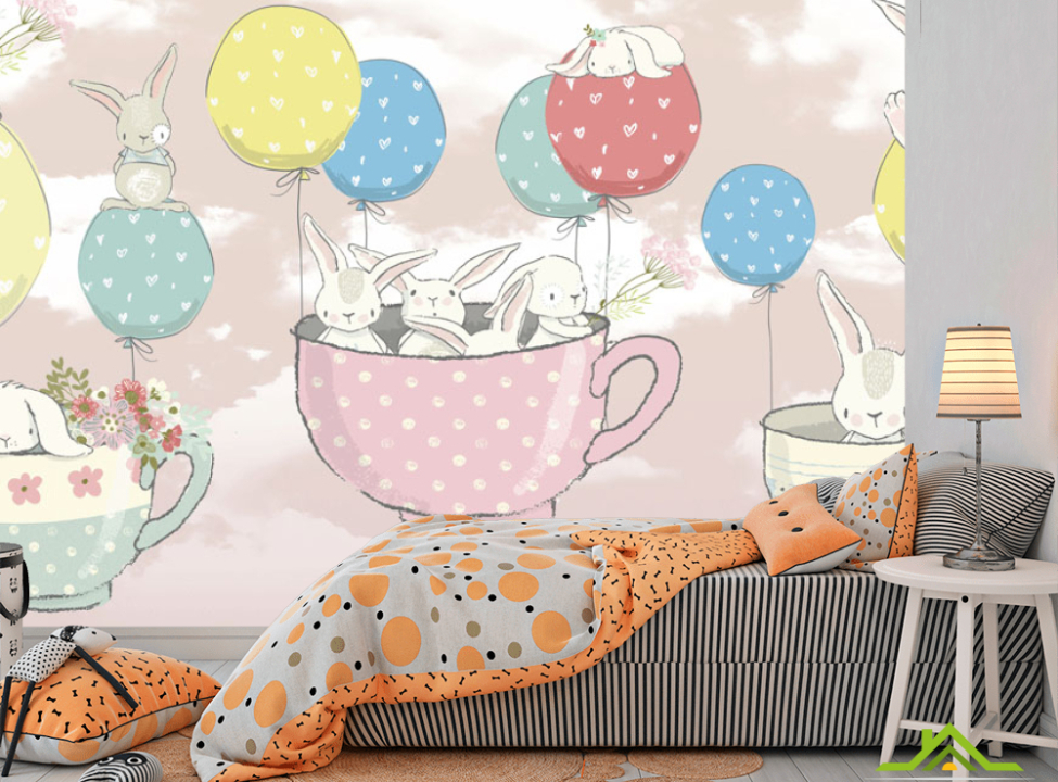 выбрать Фотообои Зайки в чашках Фотообои в детскую на стену