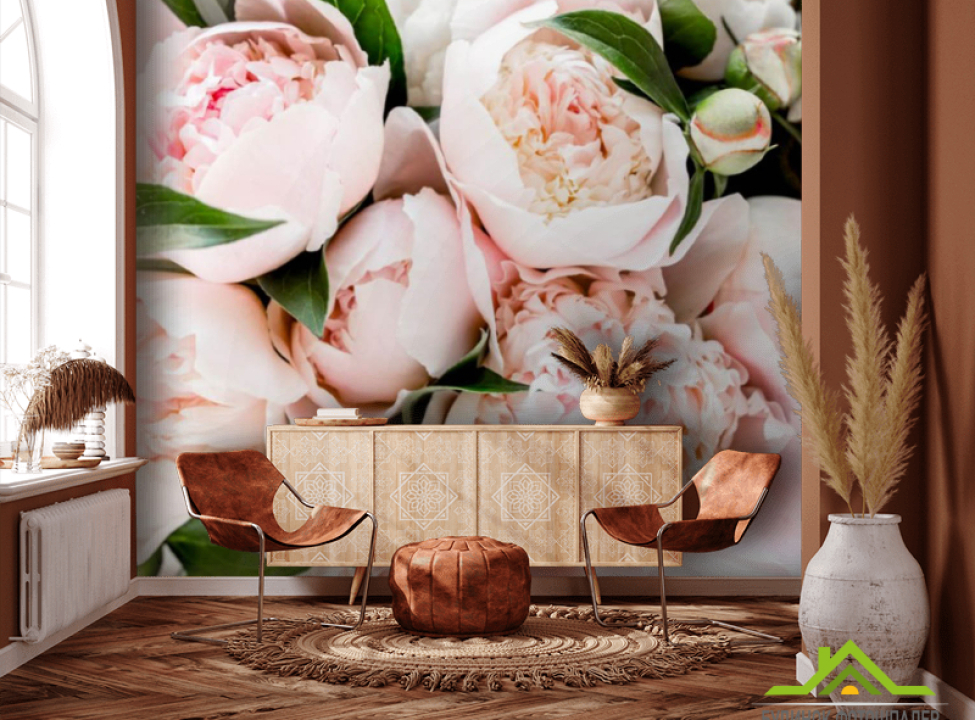 выбрать Фотообои Пионы персиковые Фотообои Цветы на стену