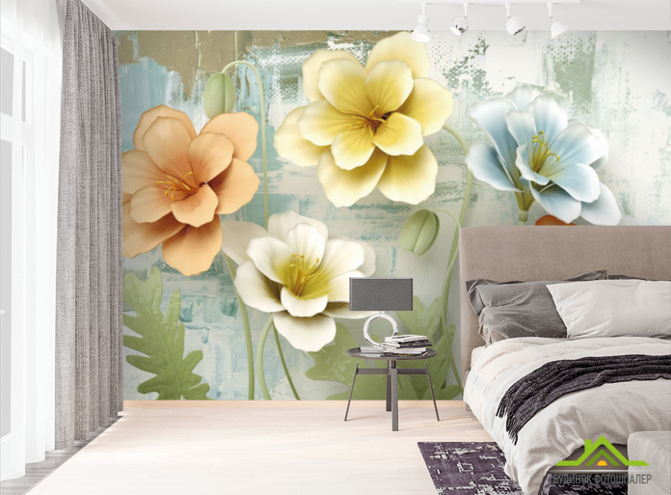 выбрать Фотошпалери 3Д квіти об'ємні Фотошпалери 3Д на стіну