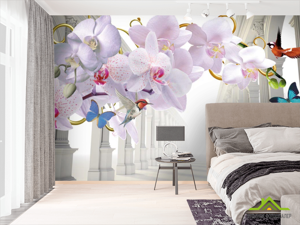 Фотообои 3d орхидея и корридор