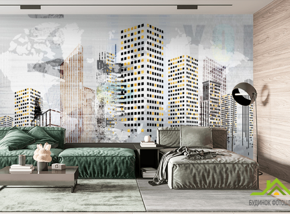 выбрать Фотообои современный город с золочением Фотообои с золочением на стену